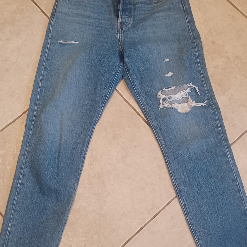 Levi's Blue Distressed Skinny Jeans